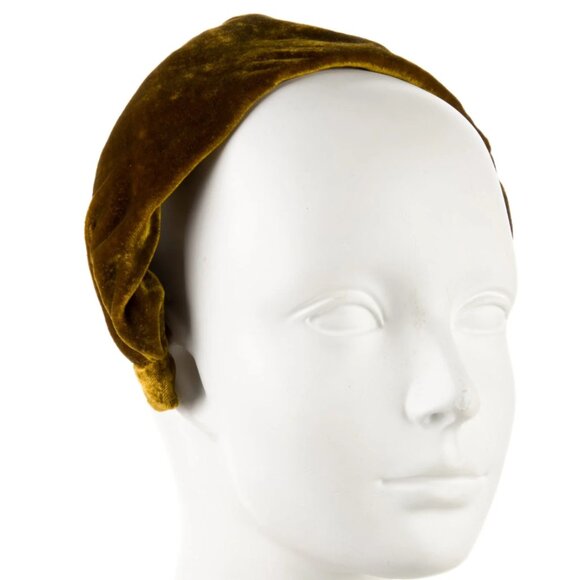 NWoT DÔEN Velvet Headband - golden willow mustard antique brass bronze -One Size - Picture 2 of 10